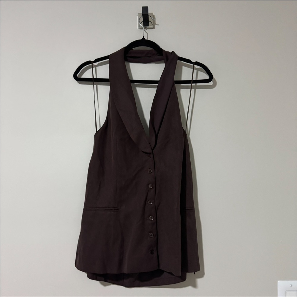 NWT Reformation Alistair Vest Brown Size 10 - Picture 3 of 7
